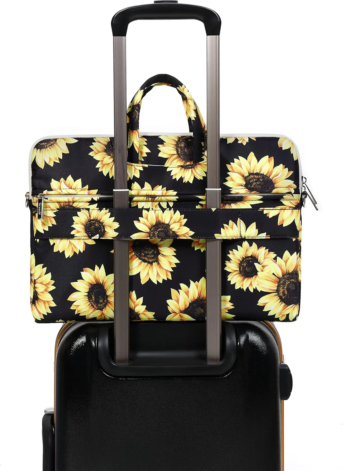 canvaslife sunflower pattern 15 inch Waterproof Laptop Shoulder Messenger Bag Case with Rebound Bubble Protection for 14 inch-15.6 inch Laptop 15 Case Bag