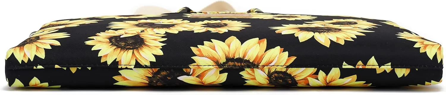 canvaslife sunflower pattern 15 inch Waterproof Laptop Shoulder Messenger Bag Case with Rebound Bubble Protection for 14 inch-15.6 inch Laptop 15 Case Bag