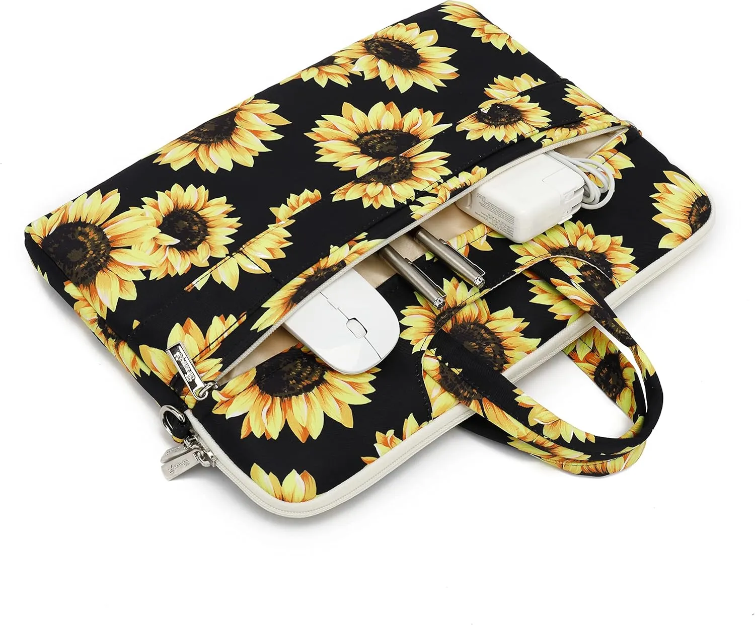 canvaslife sunflower pattern 15 inch Waterproof Laptop Shoulder Messenger Bag Case with Rebound Bubble Protection for 14 inch-15.6 inch Laptop 15 Case Bag