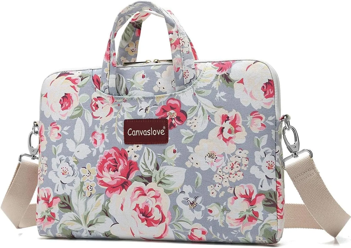 Canvaslove Water Resistant Laptop Shoulder Messenger Bag Sleeve Case for MacBook Pro 16 inch and 15 inch-15.6 inch laptop (Rose Blue)