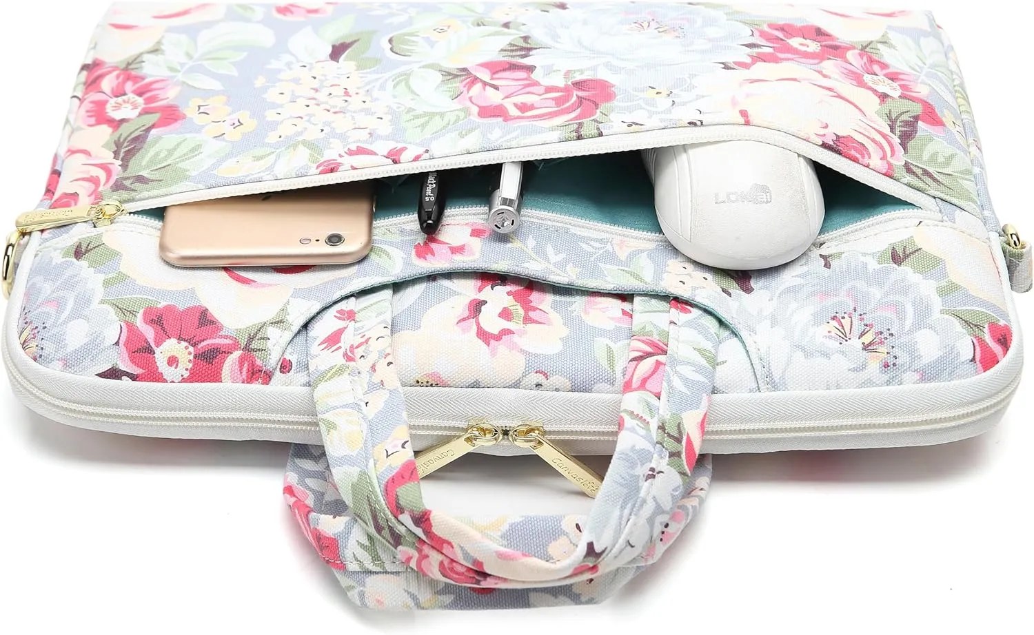Canvaslove Water Resistant Laptop Shoulder Messenger Bag Sleeve Case for MacBook Pro 16 inch and 15 inch-15.6 inch laptop (Rose Blue)