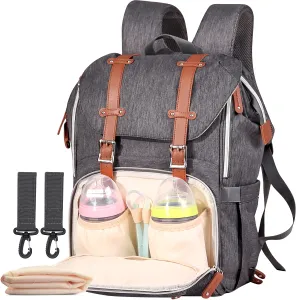 CANWAY Diaper Bag Backpack, Waterproof Travel Baby Nappy Changing Bags,Multifunction Stylish Maternity Baby Bags with Large Capacity,Stroller Straps and Changing Pad for Mom and Dad