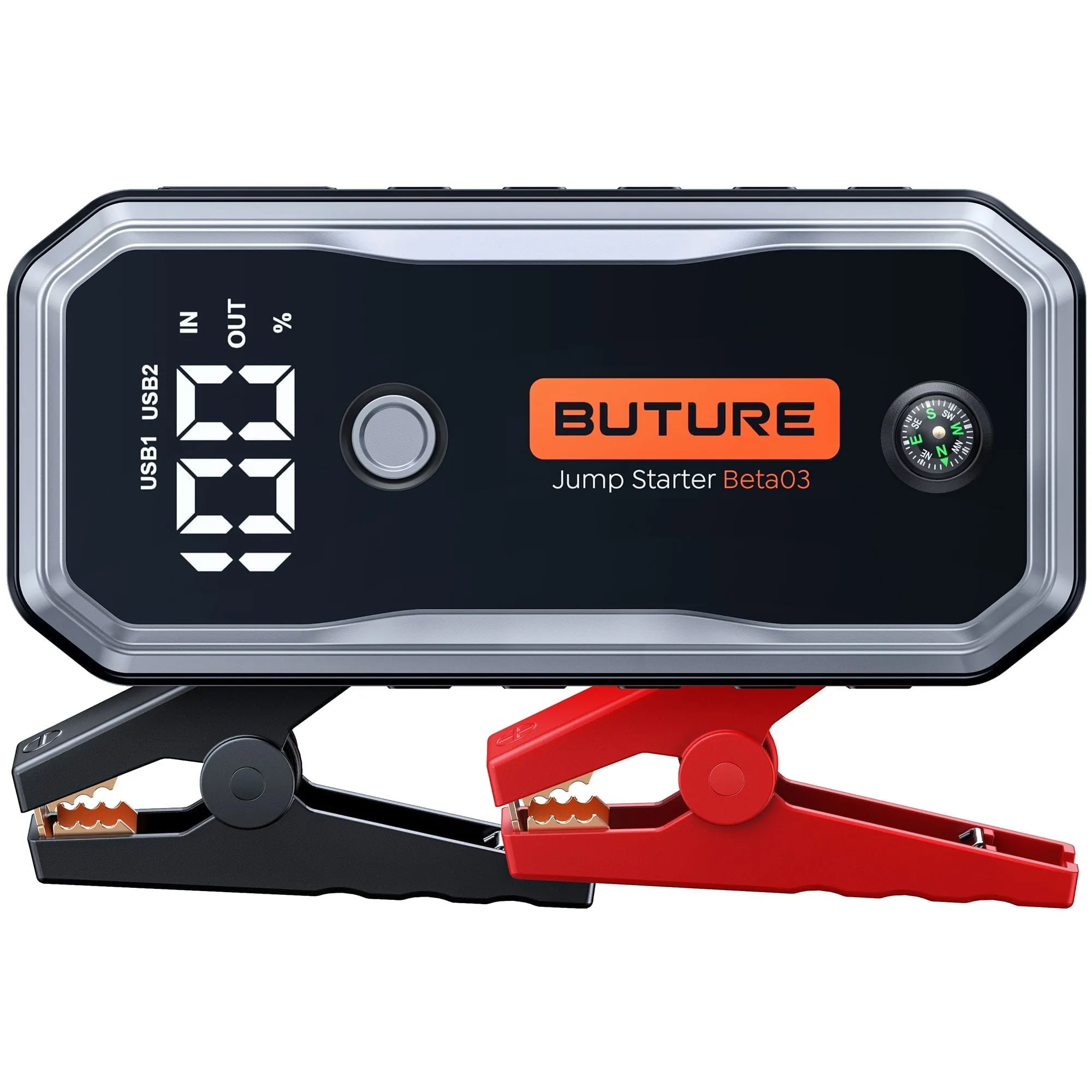 Car Battery Jump Starter 5000A 26800mAh (All Gas/10L Diesel) Powerful Portable Lithium Jump Starter with Fast Charge Extended Cables and Lights BUTURE