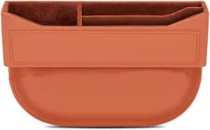 Car Seat Storage Box for Lamborghini Gallardo/Islero/Jalpa/Jarama/Miura/Murciélago/Urraco, Car Console Side Pocket with USB Charging Hole Car Interior Accessories,C Brown