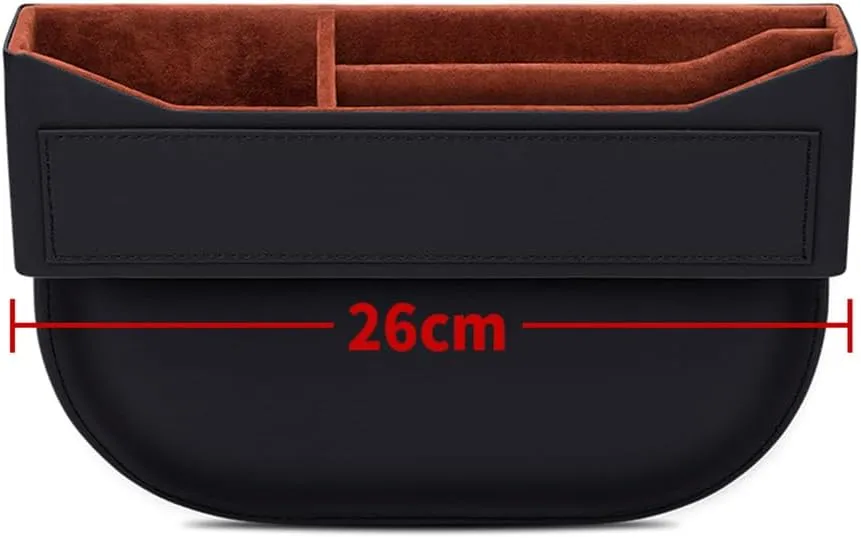 Car Seat Storage Box for Lamborghini Gallardo/Islero/Jalpa/Jarama/Miura/Murciélago/Urraco, Car Console Side Pocket with USB Charging Hole Car Interior Accessories,C Brown