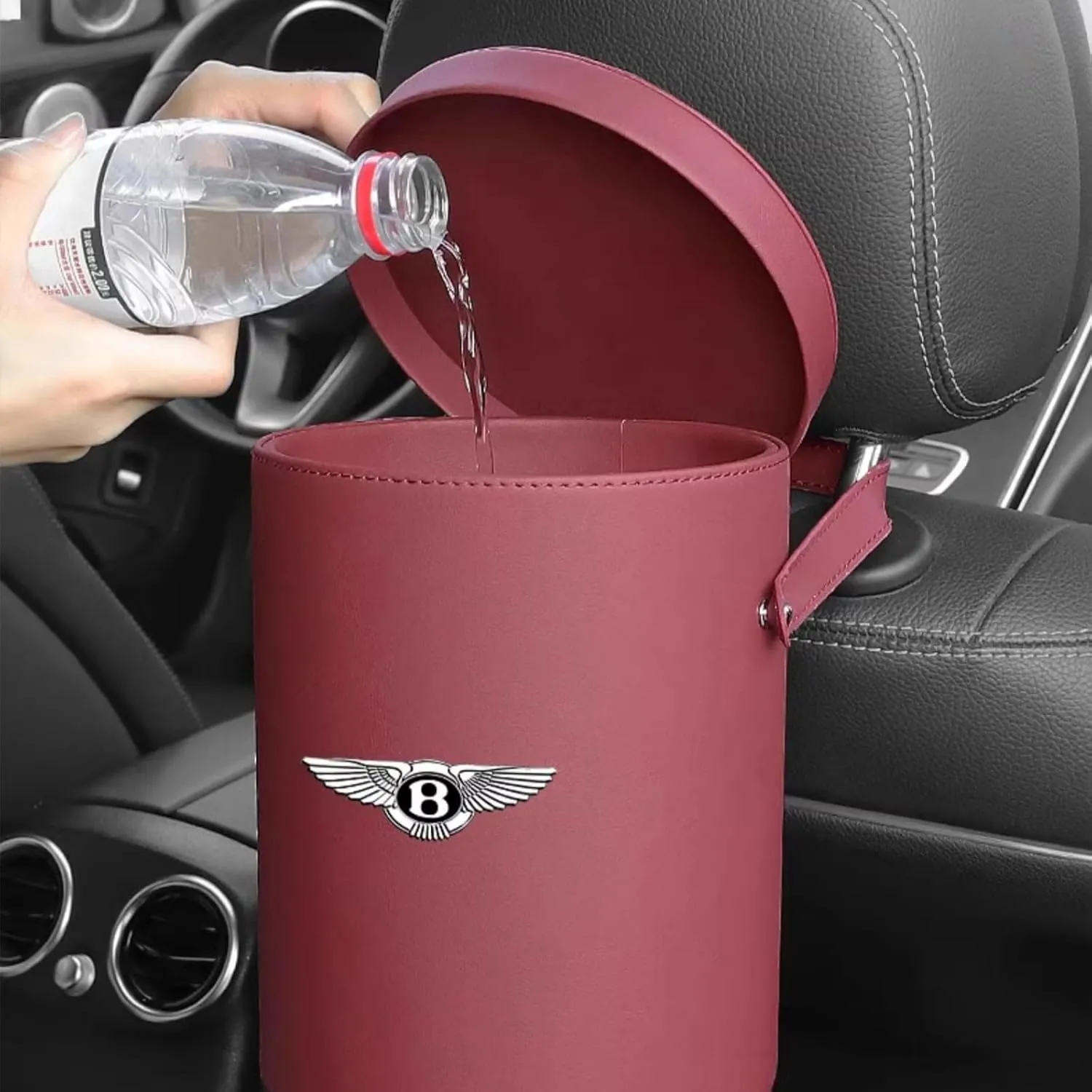 Car Trash Can for Bentley Continental GT 3.Gen/Continental GT V8/Continental GT/Continental GT Speed 2018–2024 Car Storage Bag Car Organiser Car & Desktop Trash Cans,Black