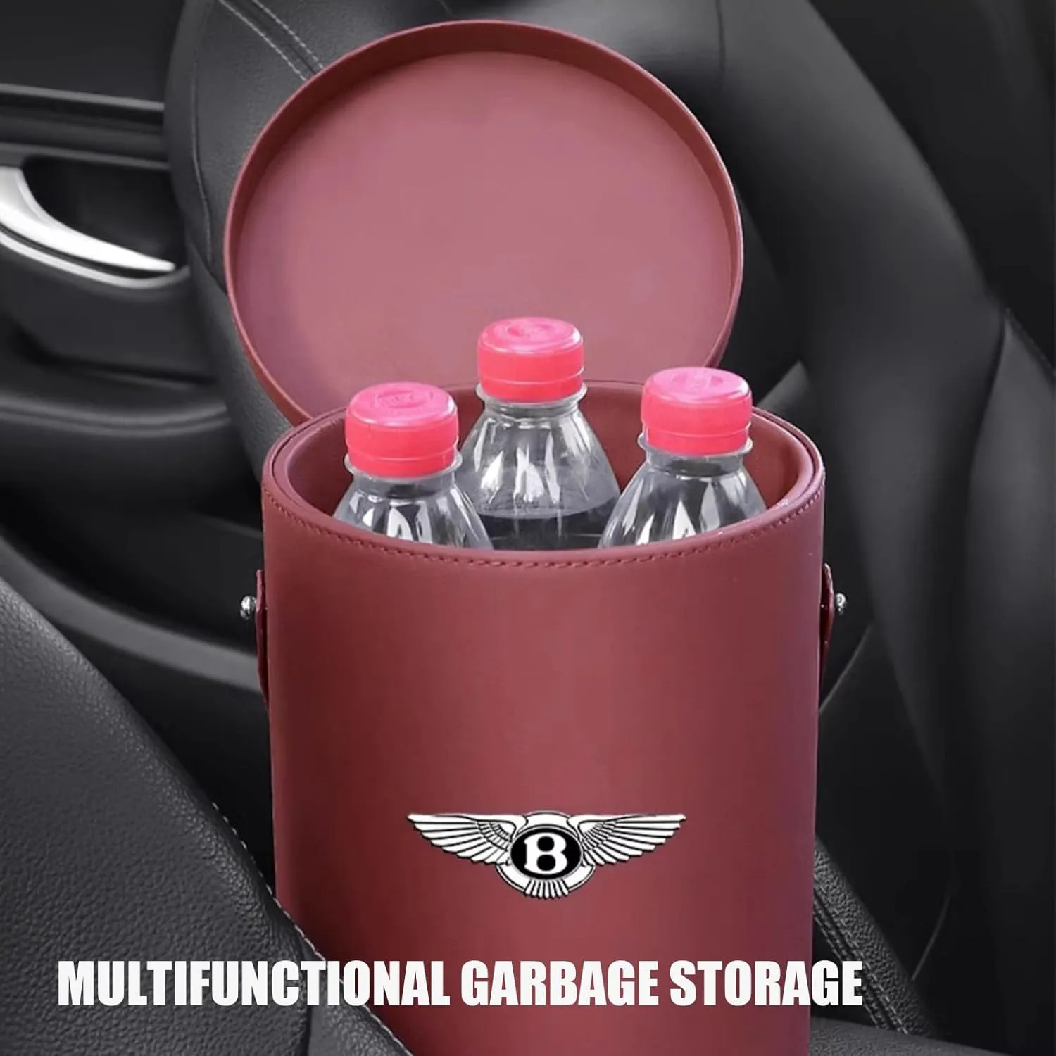 Car Trash Can for Bentley Continental GT 3.Gen/Continental GT V8/Continental GT/Continental GT Speed 2018–2024 Car Storage Bag Car Organiser Car & Desktop Trash Cans,Black