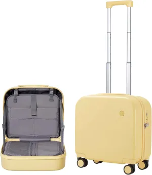 Carry on Luggage, Mixi Suitcase Spinner Wheels Luggage Hardshell Lightweight Rolling Suitcases PC with Cover & TSA Lock for Business Travel Lark Yellow