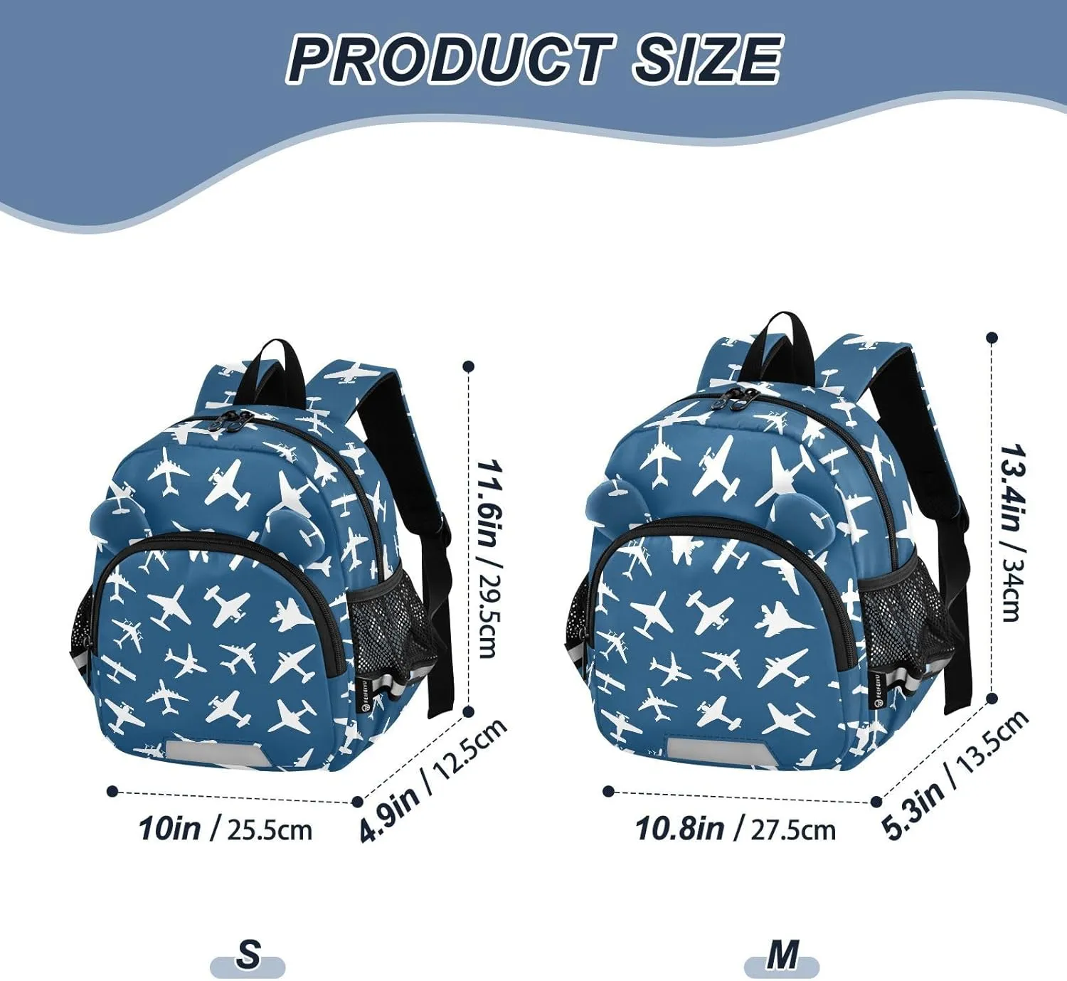 Cartoon Airplane Preschool Backpack Travel Daycare Bookbag School Backpack with Traction Rope for Kids 3-6