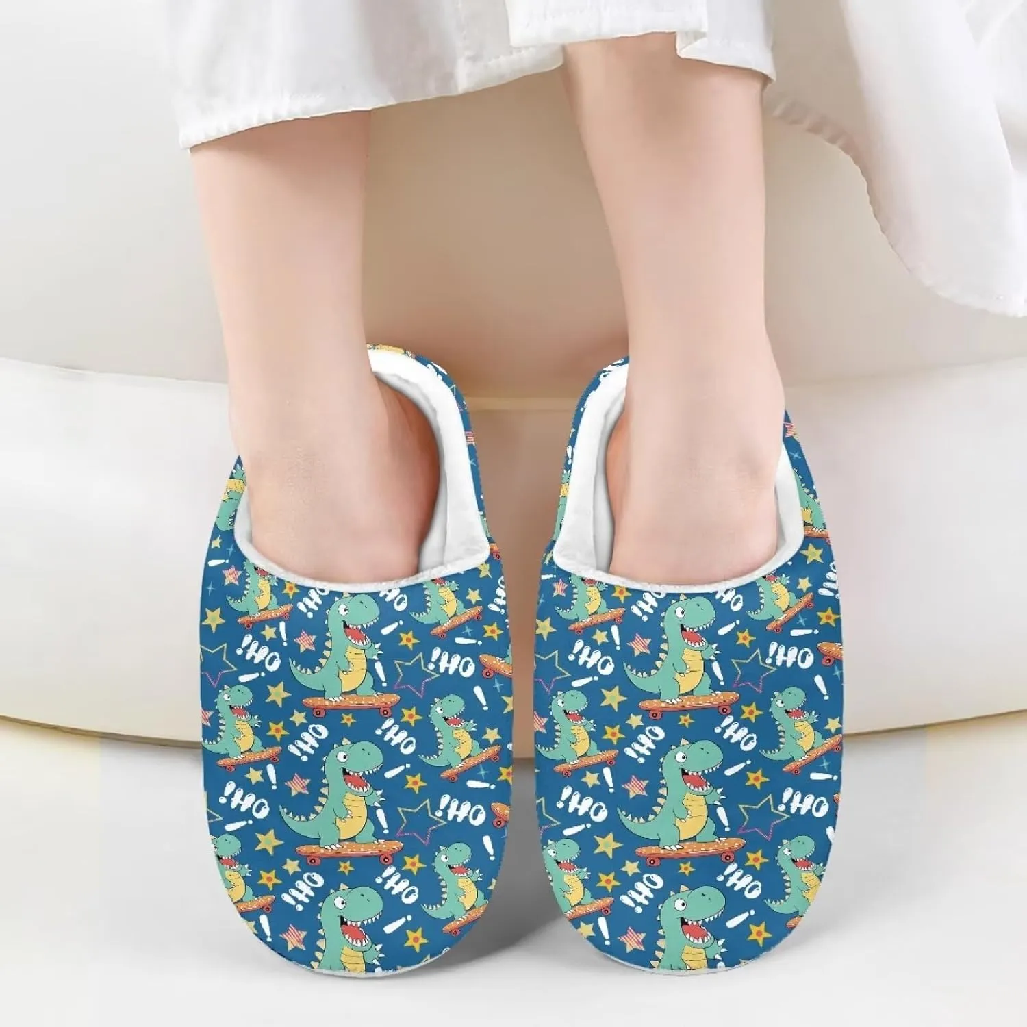 Cartoon Animal Children's Warm Plush Slippers for Little Kids Girls Boys Lightweight Winter Indoor House Slippers Soft Home Shoes SizeUS 9-15