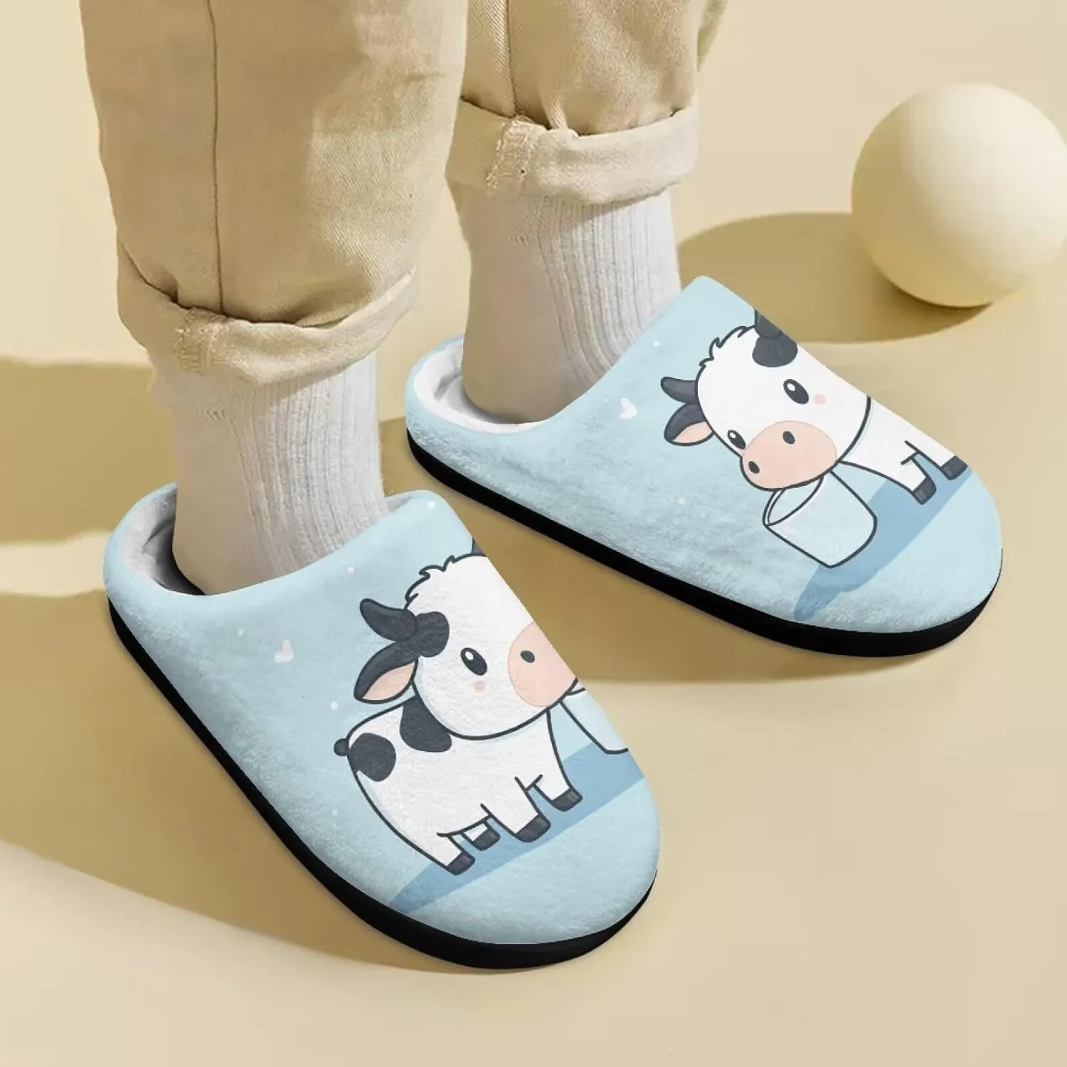 Cartoon Children's Plush Slippers for Boys Girls House Fuzzy Non-Slip Winter Warm Fluffy Lightweight Comfort Soft Indoor Outdoor Washable Slippers US Size 9-15