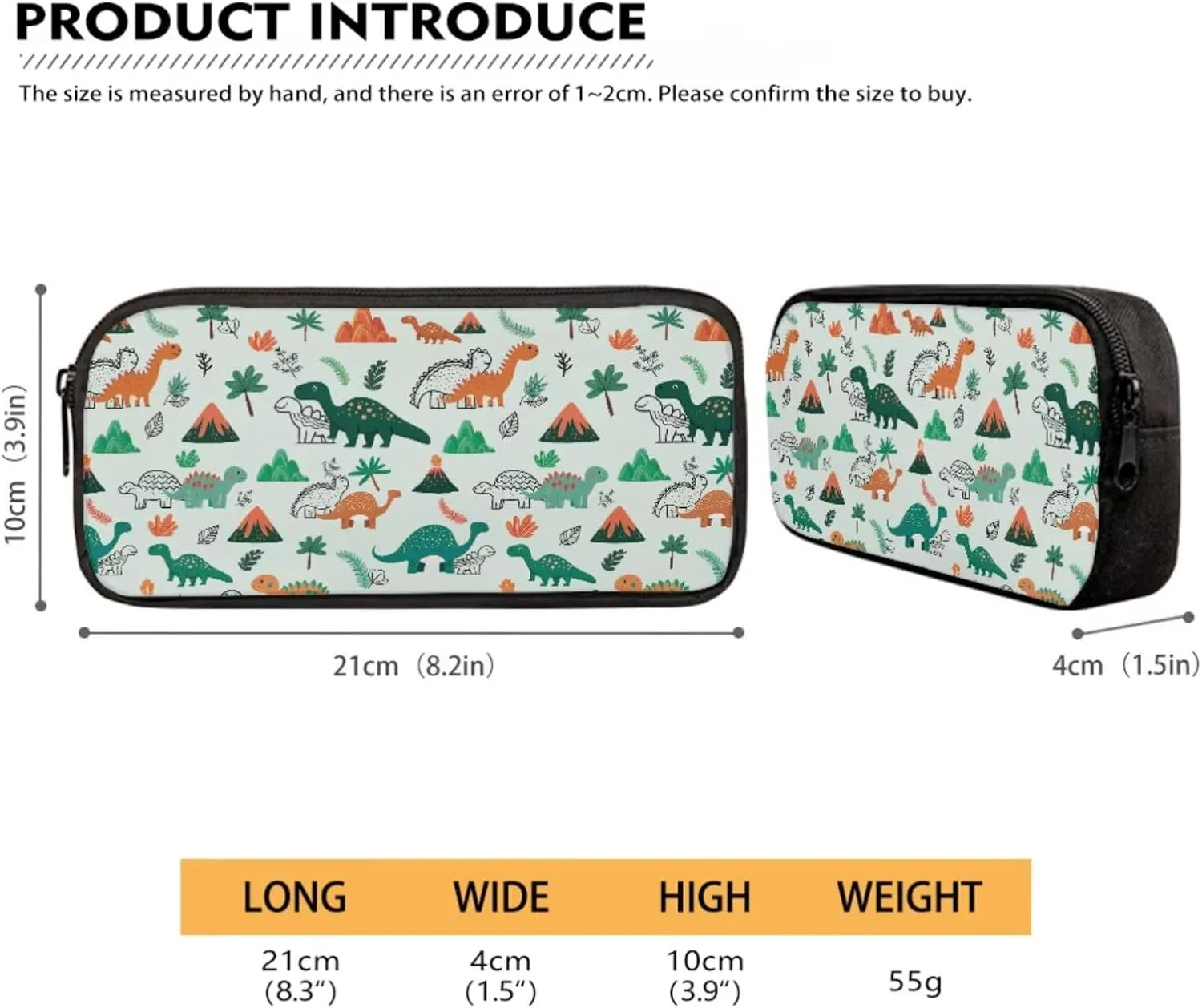 Cartoon Dinosaur Print Trendy Backpack for Kids Toddler Boys Girls School Bookbag Set for Elementary Teen Daypack Bookbag with Lunch Box Pencil Case Water Pouch Set 4 in 1