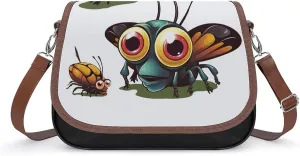 Cartoon Insect Laptop Tote Bag Leather Computer Bags Lined Shoulder Purse Purses And Handbags Business Office Work Bag Top Handle Handbag for Women