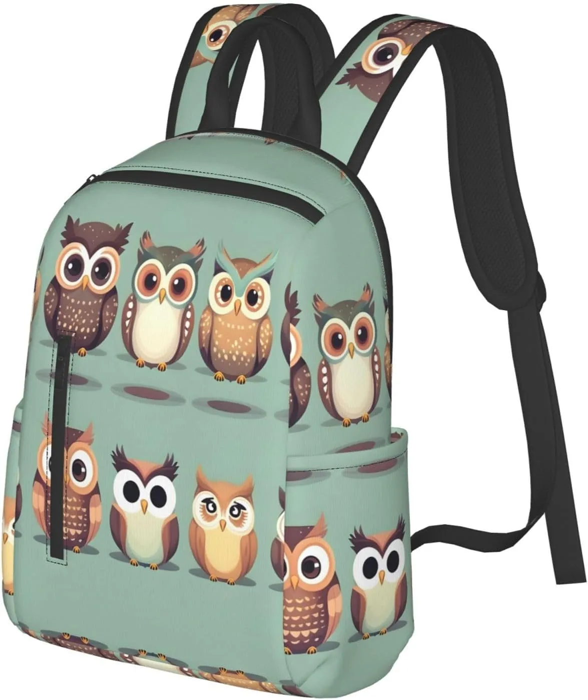 Cartoon Owls Cute Print Lightweight Backpack, Travel Bookbag College Bag,Laptop Backpack For Men Women