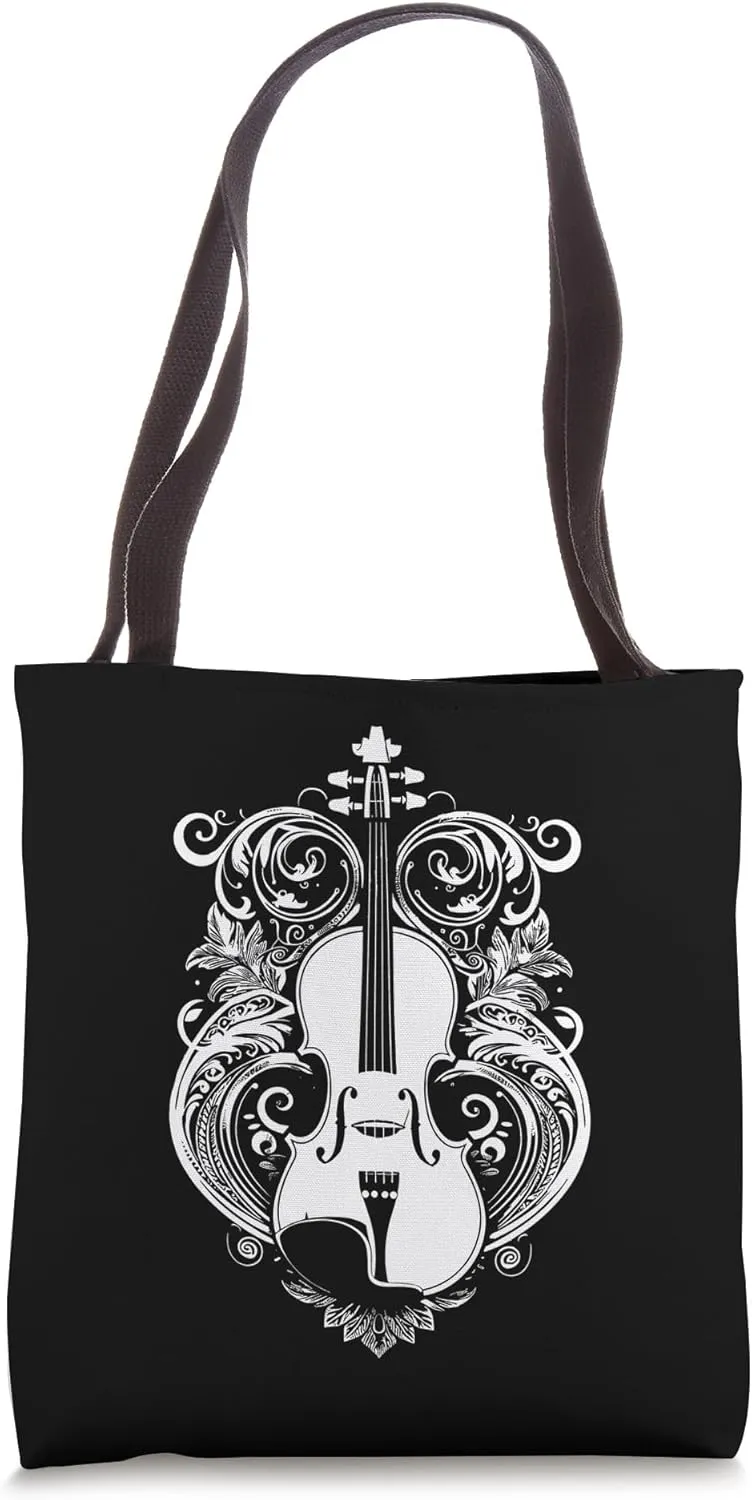 Cartoon Violin Fiddler Folk Music Tote Bag