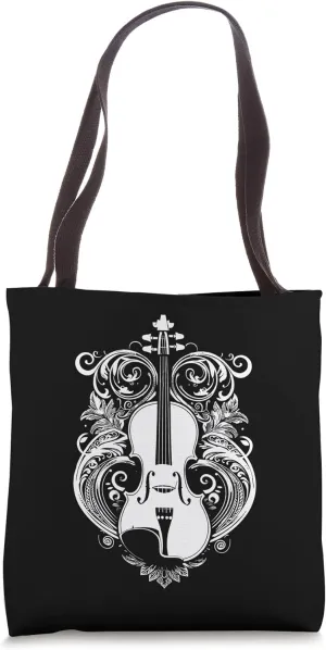 Cartoon Violin Fiddler Folk Music Tote Bag