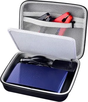 Case for Halo Bolt 58830/57720 mWh Portable Phone Laptop Charger Car Jump Starter, Power Bank Storage Holder with Mesh Pocket for AC Outlet, Car Charger and Accessories - Grey Inside