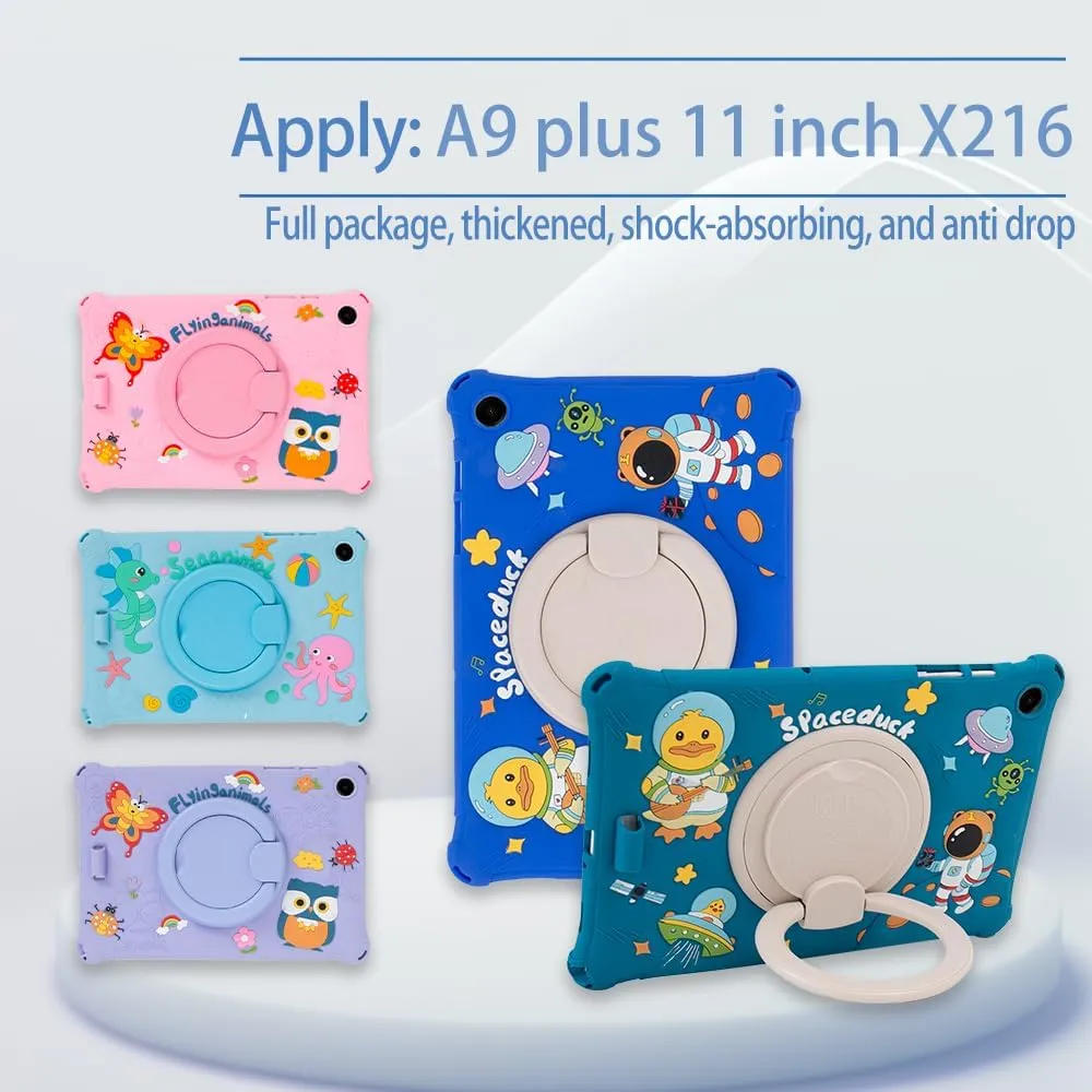 Case for Samsung Galaxy Tab A9 /A9 Plus 11-inch Tablet 3D Cute Cartoon Kids case for Samsung A9 /A9 Plus SM-X210/X216/X218 (Purple Insects)