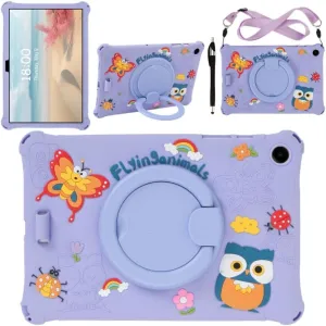 Case for Samsung Galaxy Tab A9 /A9 Plus 11-inch Tablet 3D Cute Cartoon Kids case for Samsung A9 /A9 Plus SM-X210/X216/X218 (Purple Insects)