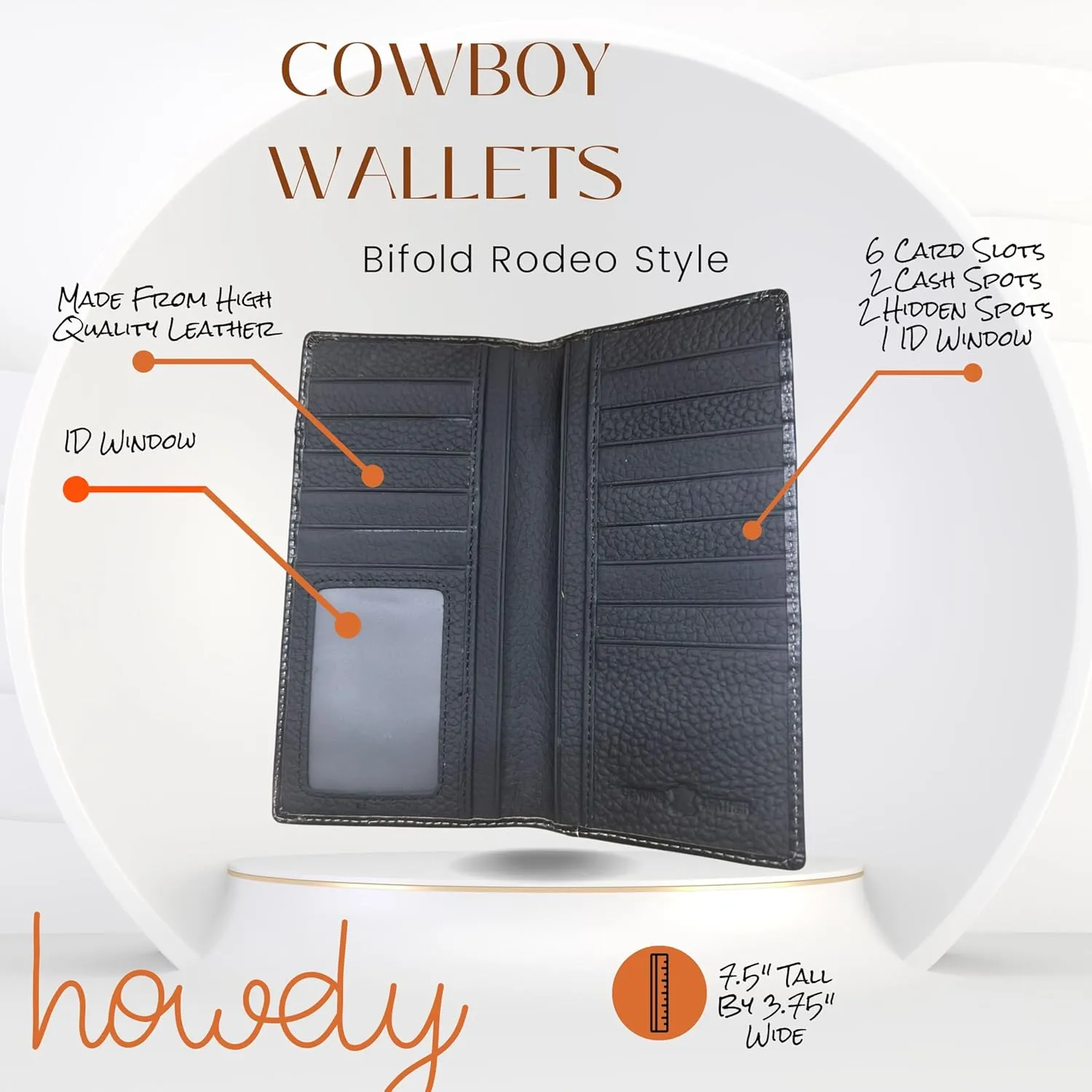 CBP001: Western Stakes Mens Cowboy Praying At Cross Embossed Long Wallet Floral Cutout Layered Leather Soft Leather Checkbook Style Mens Wallets Bull Rider Rodeo (Black & White)