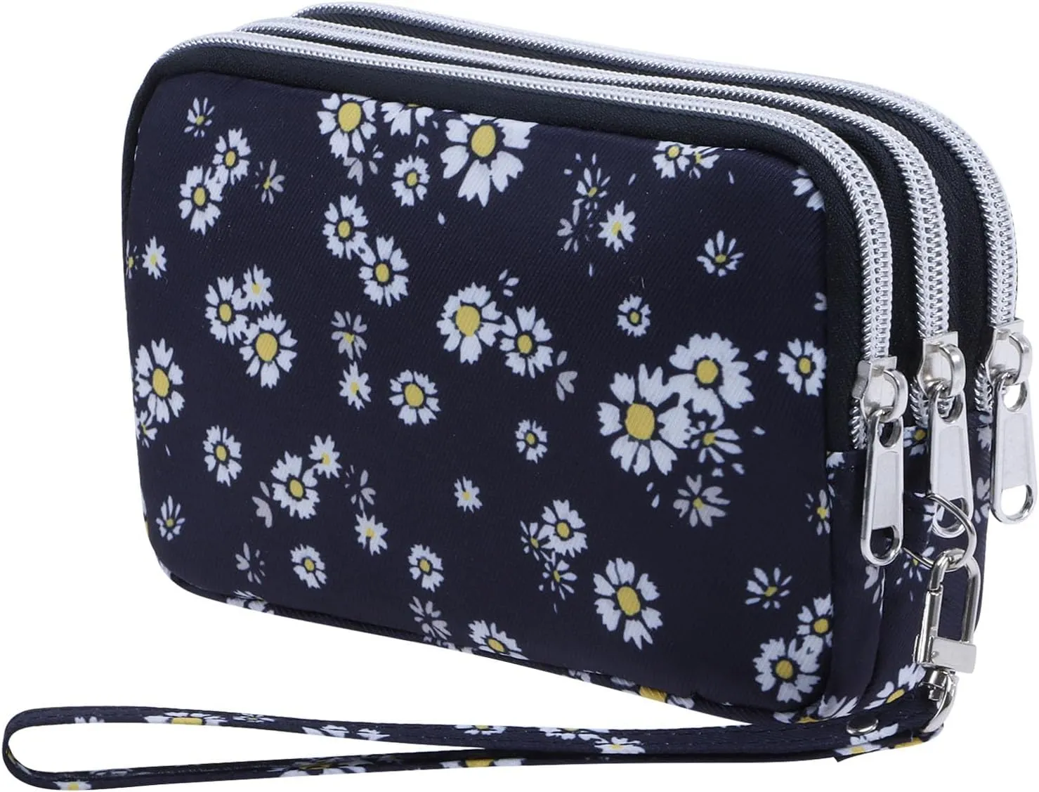 Cellphone Wristlet Wallets for Women Large Capacity Clutch Purse 3 Zipper Compartments 6 Card Slots Anti-water Handbag