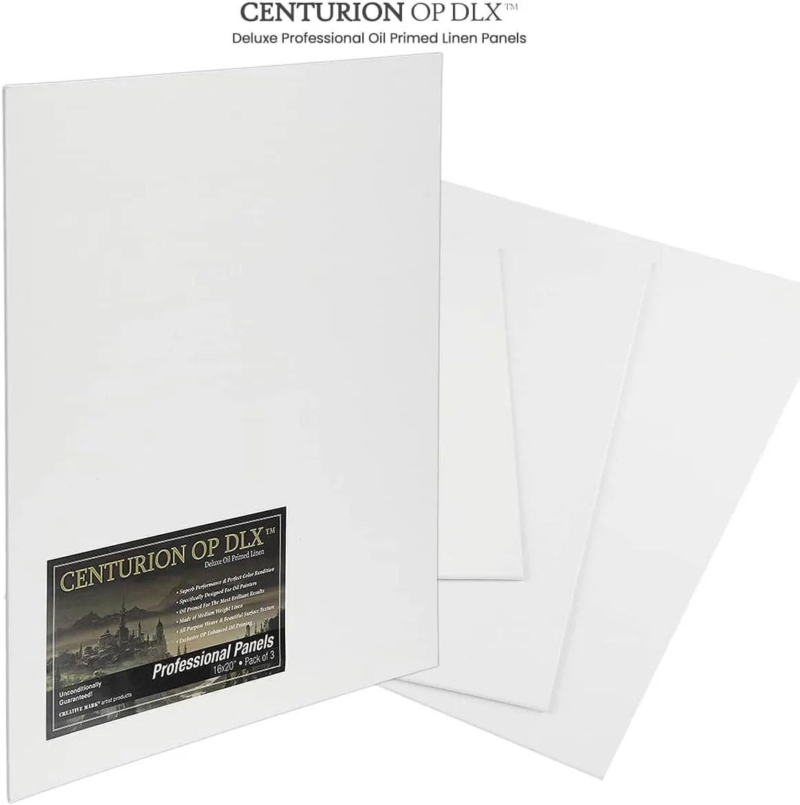 Centurion Deluxe Professional Oil Primed Linen Canvas Panels - 11x14-3 Pack of Linen Canvases for Painting, Artwork and More