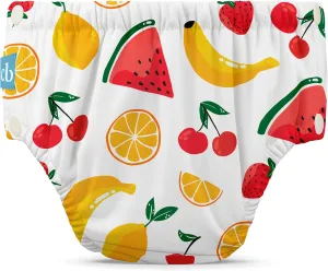 Charlie Banana Reusable Swim Diaper, Washable, with Easy On and Off Snaps for Baby Girls Boys, Soft and Snug Waterproof Fit to Prevent Leaks - Banana Fiesta, Size M (16-28 lbs)