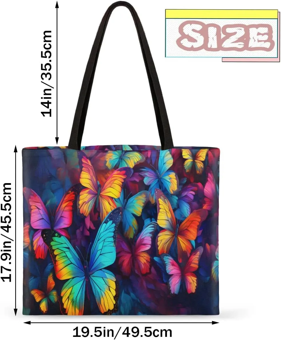 Cherry Blossom Cherries Canvas Tote Bag for Women Men Stylish Tote Handbag Shoulder Bag Reusable Grocery Bag