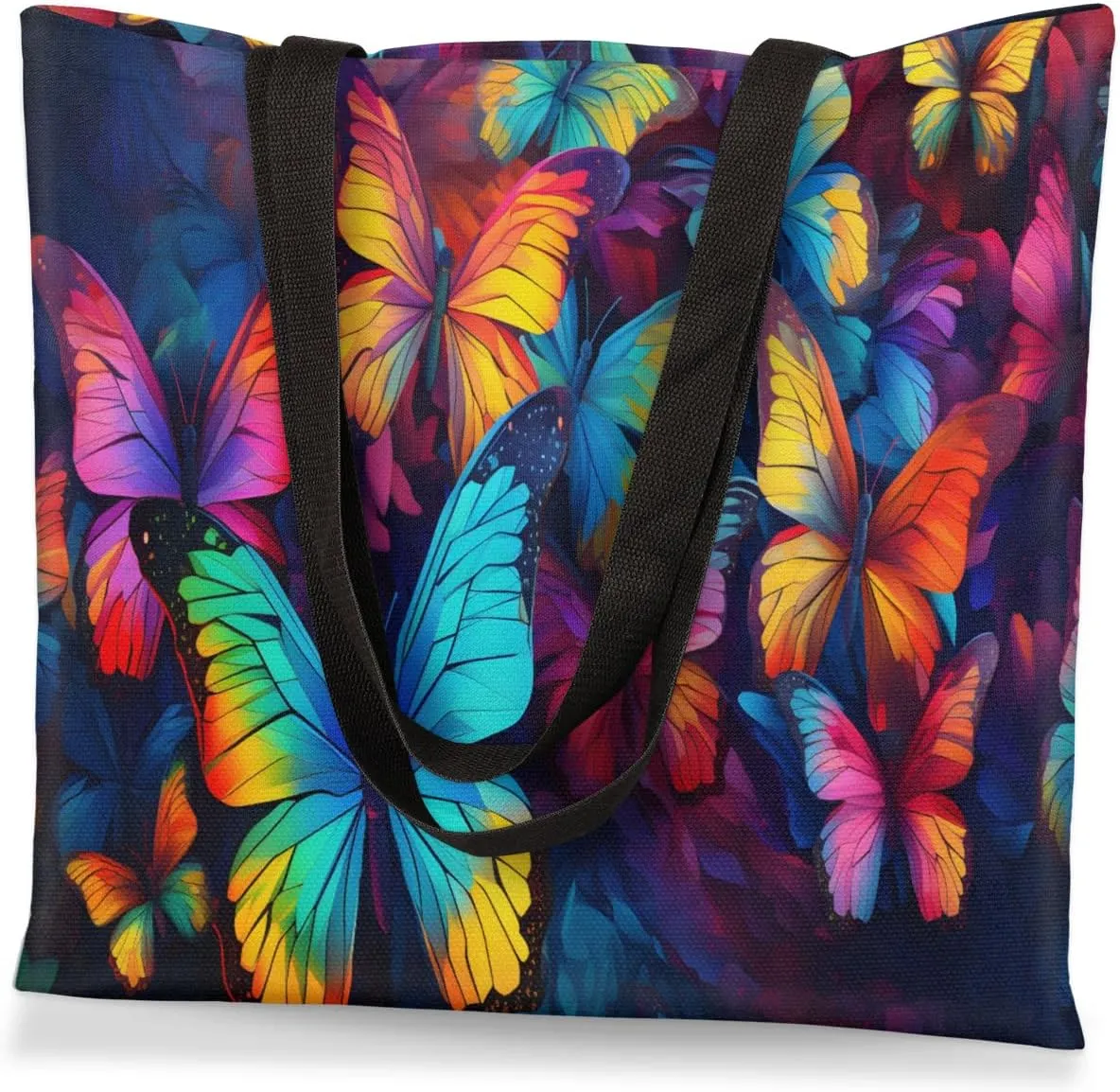 Cherry Blossom Cherries Canvas Tote Bag for Women Men Stylish Tote Handbag Shoulder Bag Reusable Grocery Bag
