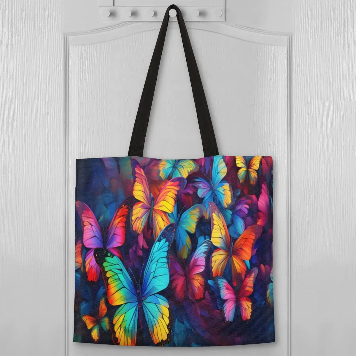 Cherry Blossom Cherries Canvas Tote Bag for Women Men Stylish Tote Handbag Shoulder Bag Reusable Grocery Bag