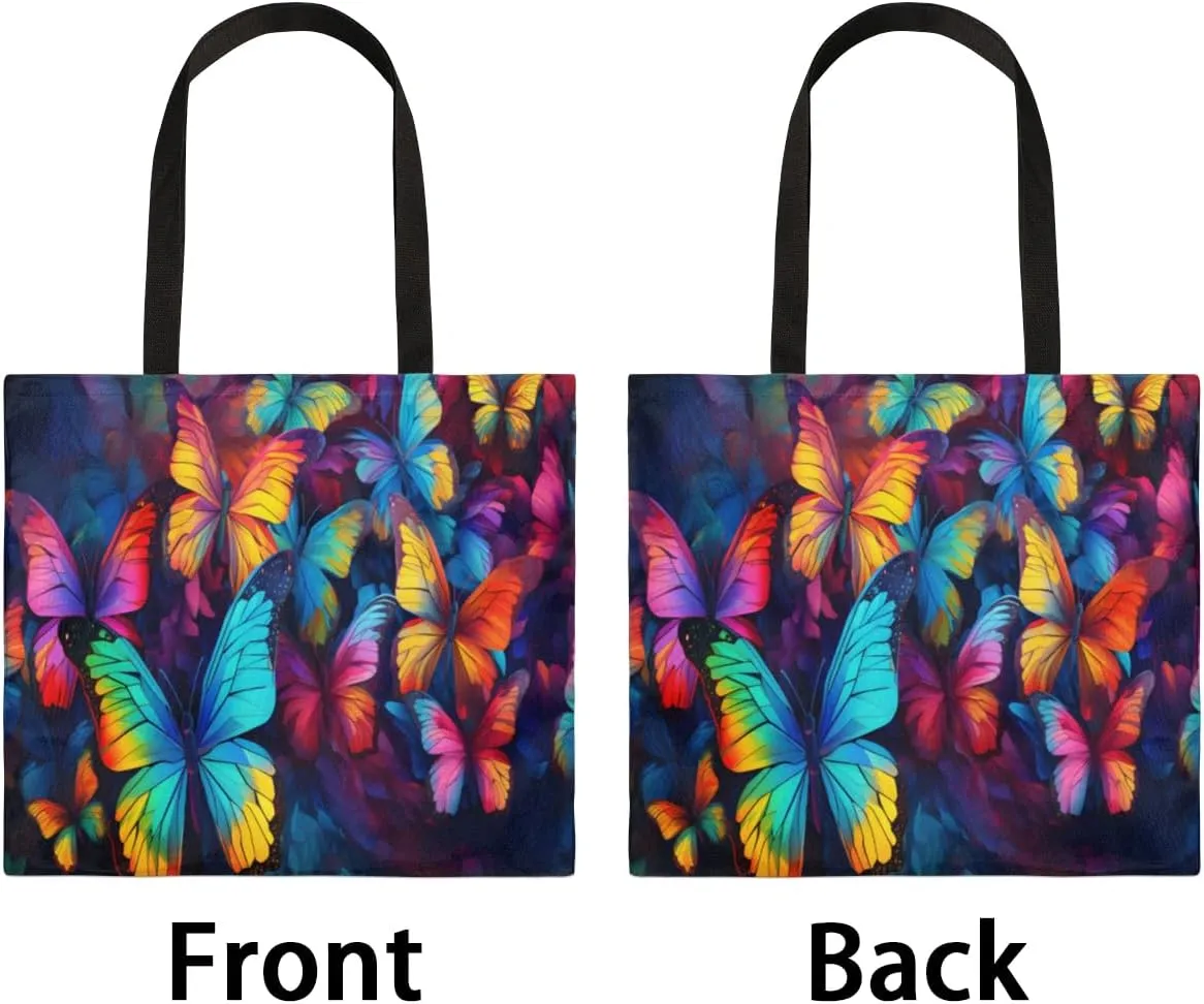 Cherry Blossom Cherries Canvas Tote Bag for Women Men Stylish Tote Handbag Shoulder Bag Reusable Grocery Bag
