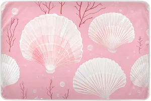 Chic Scallop Hot Pink Extra Large Resuable Diaper Mats Water Resistant Bed Wetting Sheet Portable Incontinence Pads for Baby Boys Girls 52" L x 34" W