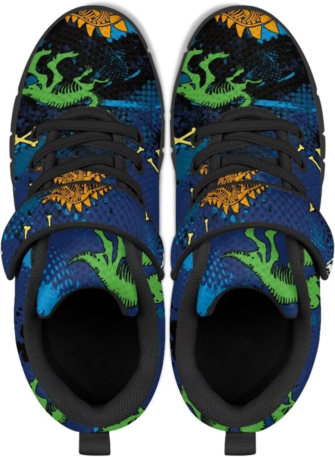 Children's Dinosaur School Sneaker Running Barefoot Shoes Lace Up Hiking Sneakers for Boys Girls