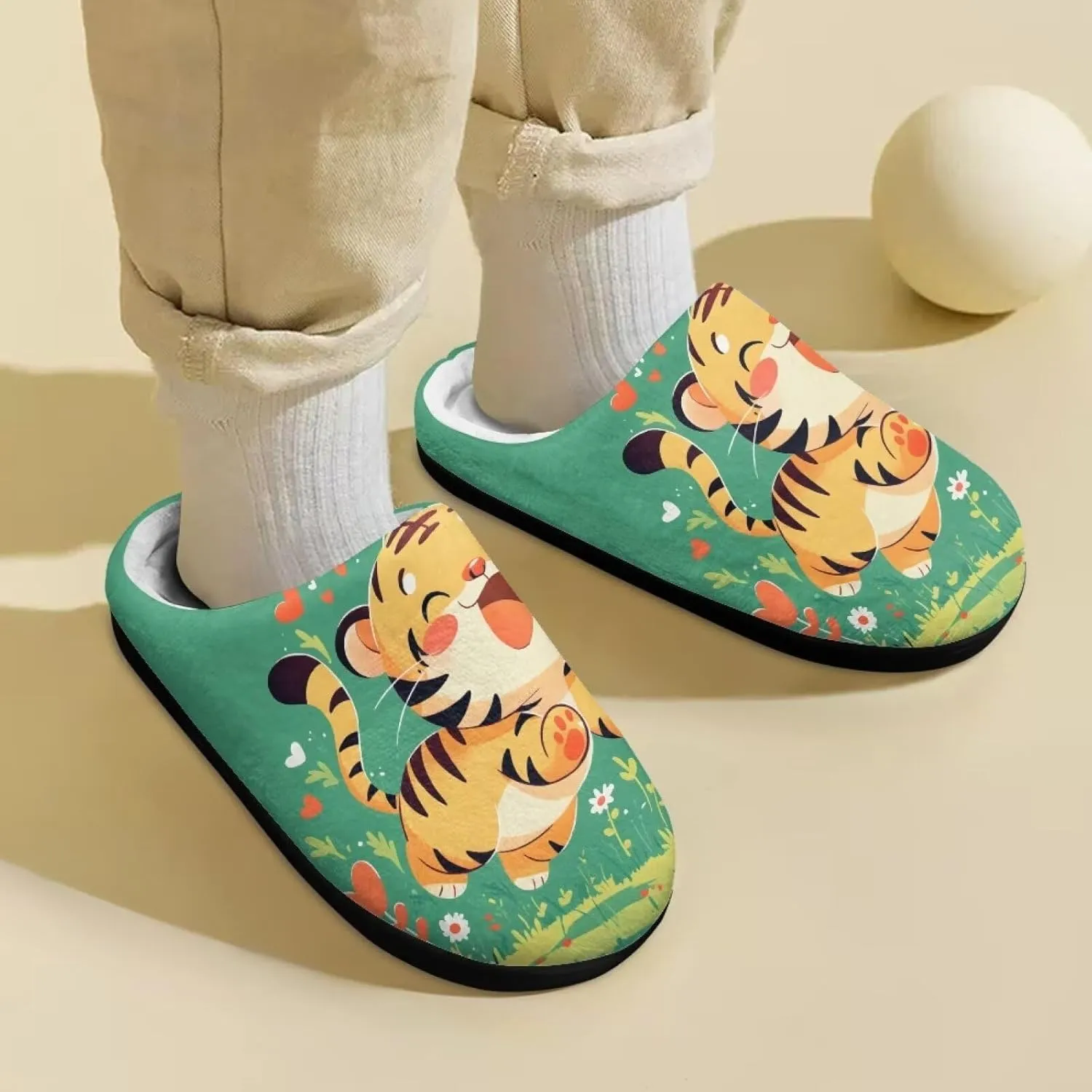 Children's Plush Slippers Cozy Plush Slip-on House Shoes with Memory Foam Warm Winter Kids Non-Slip Indoor Slipper