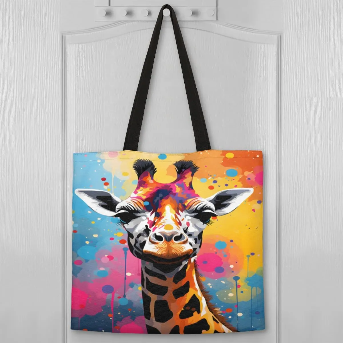 Chinese Panda Bamboo Leaves Canvas Tote Bag for Women Men Stylish Tote Handbag Shoulder Bag Reusable Grocery Bag