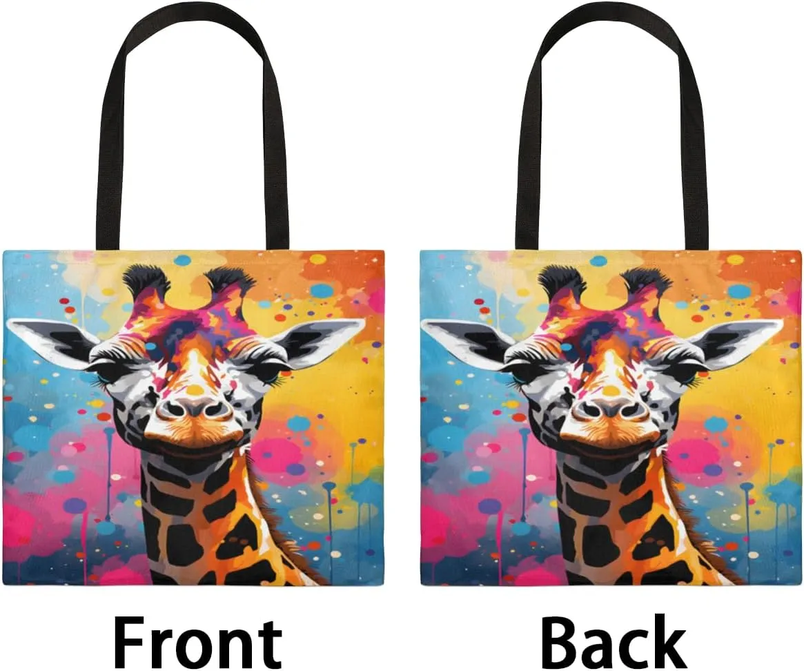 Chinese Panda Bamboo Leaves Canvas Tote Bag for Women Men Stylish Tote Handbag Shoulder Bag Reusable Grocery Bag