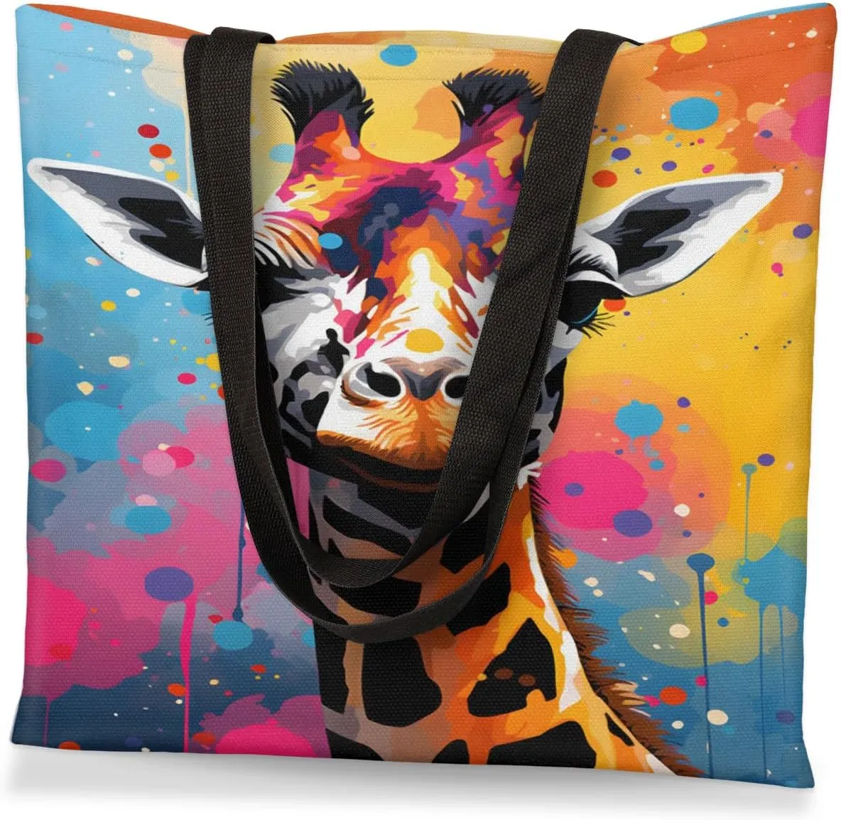 Chinese Panda Bamboo Leaves Canvas Tote Bag for Women Men Stylish Tote Handbag Shoulder Bag Reusable Grocery Bag