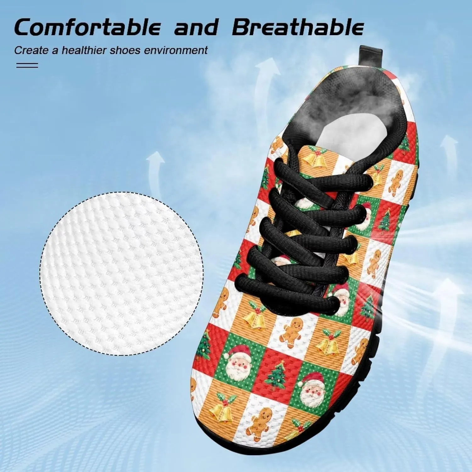 Christmas Children's Running Shoes for Kids Girls Boys Lightweight Sneakers Tennis Running Indoor Outdoor Athletic Shoes for Little Kid Size11-13/ Big Kids Size1-5