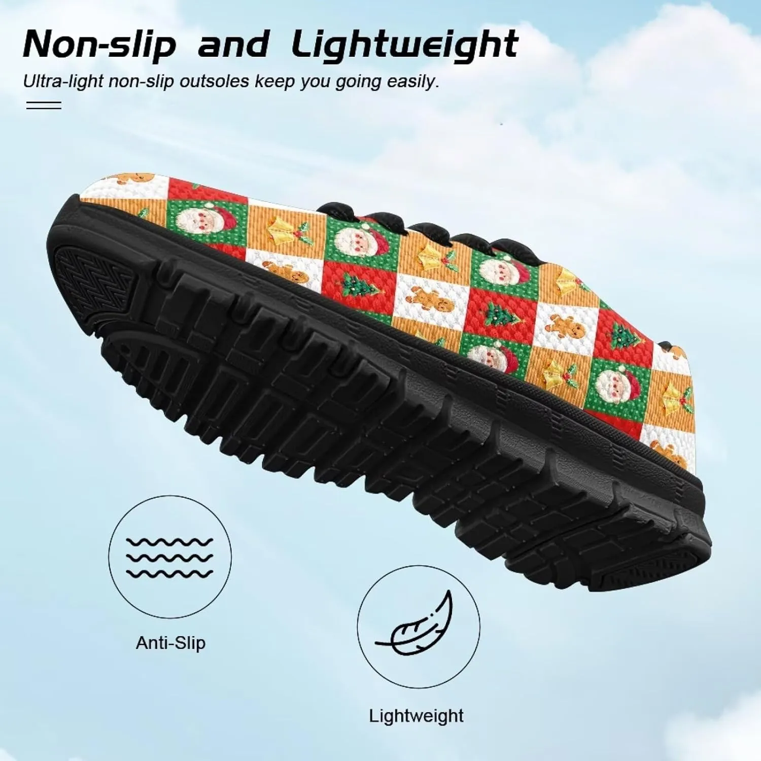 Christmas Children's Running Shoes for Kids Girls Boys Lightweight Sneakers Tennis Running Indoor Outdoor Athletic Shoes for Little Kid Size11-13/ Big Kids Size1-5