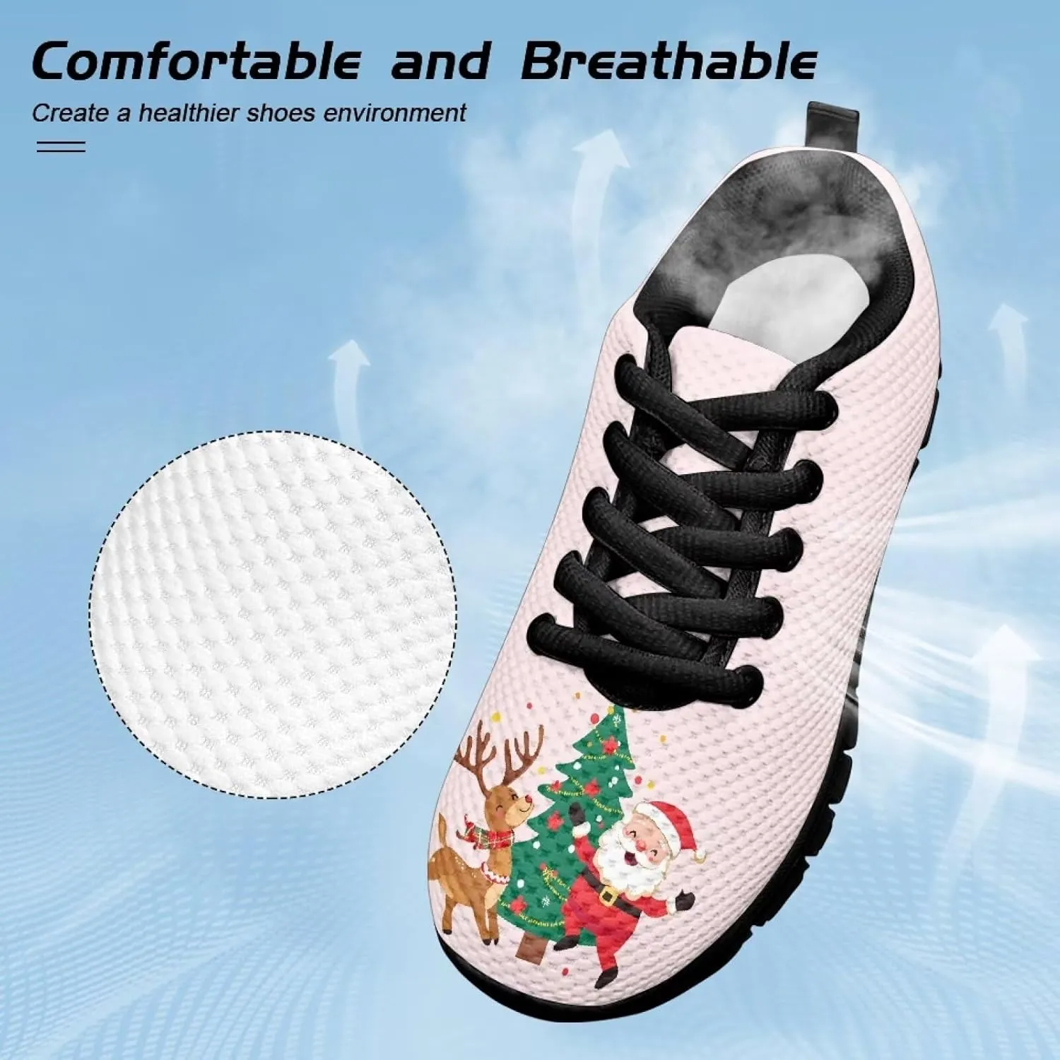 Christmas Children's Running Shoes for Kids Girls Boys Lightweight Sneakers Tennis Running Indoor Outdoor Athletic Shoes for Little Kid Size11-13/ Big Kids Size1-5