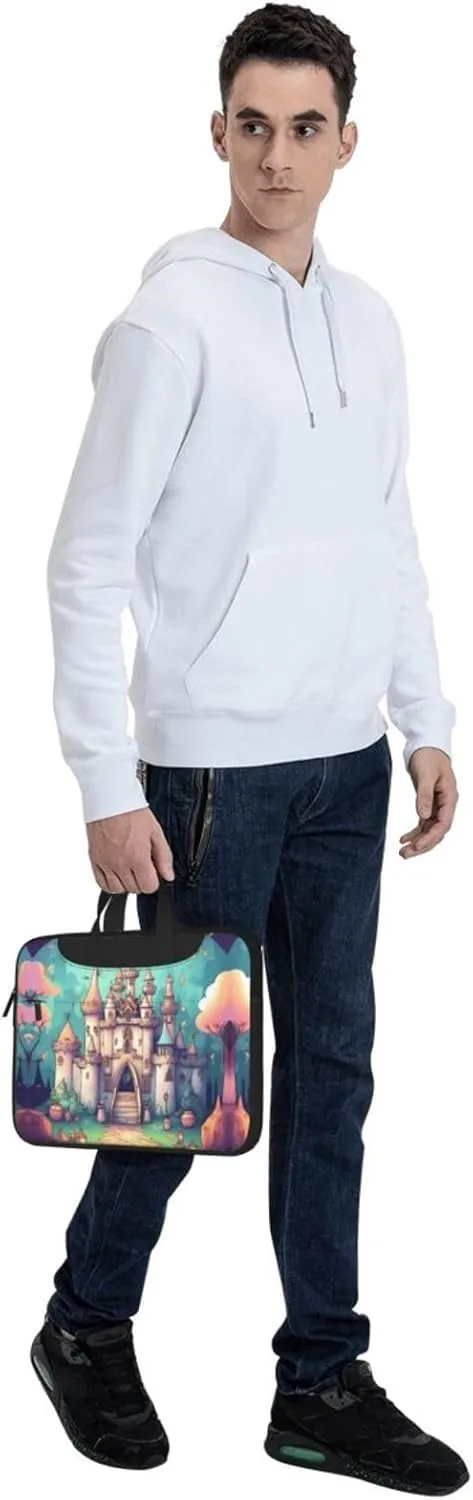 Classical castle Prints Laptop Bag - with Soft Interior, Multiple Pockets - Ideal for Men, Travel and Business