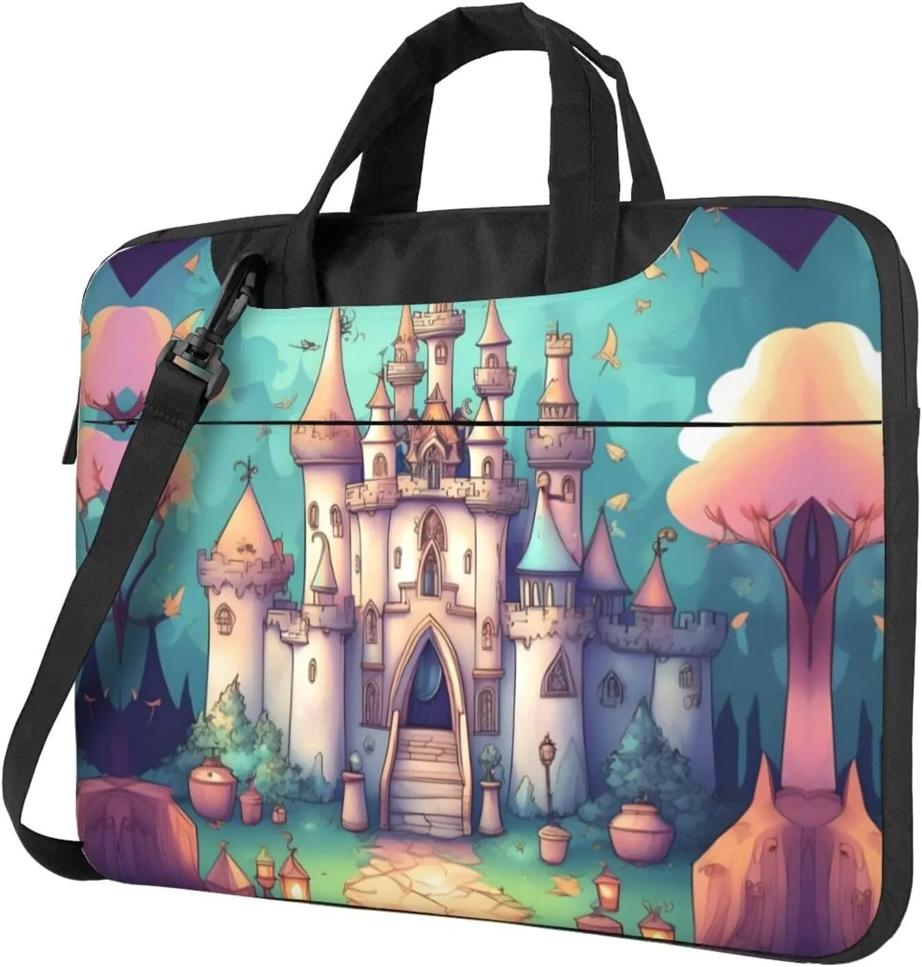 Classical castle Prints Laptop Bag - with Soft Interior, Multiple Pockets - Ideal for Men, Travel and Business