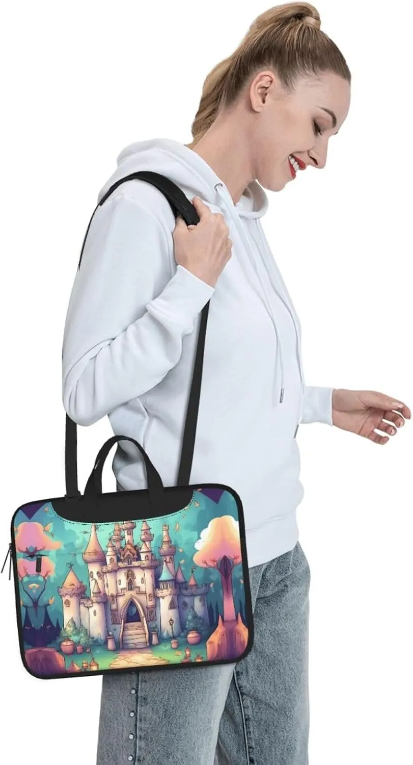 Classical castle Prints Laptop Bag - with Soft Interior, Multiple Pockets - Ideal for Men, Travel and Business