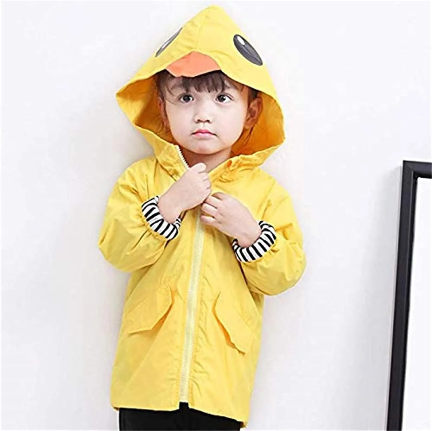 CM C&M WODRO Toddler Baby Boy Girl Duck Rain Jacket Cute Cartoon Animal Raincoat Hoodie Kids Coat Fall Winter School Outfit
