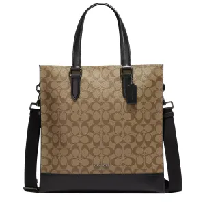Coach Graham Structured Tote Bag In Signature Canvas in Khaki c3232