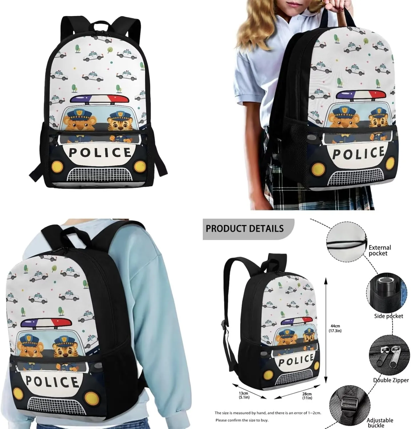 COEQINE Cars Backpack And Lunch Box Set Boys 4-6 Cartoon Portable Bookbags Cartoon Shoulder Bag Travel Bag with Lunch Box with Strap Large Pencil Box Coin Wallet for Sport Water Bottle Strap