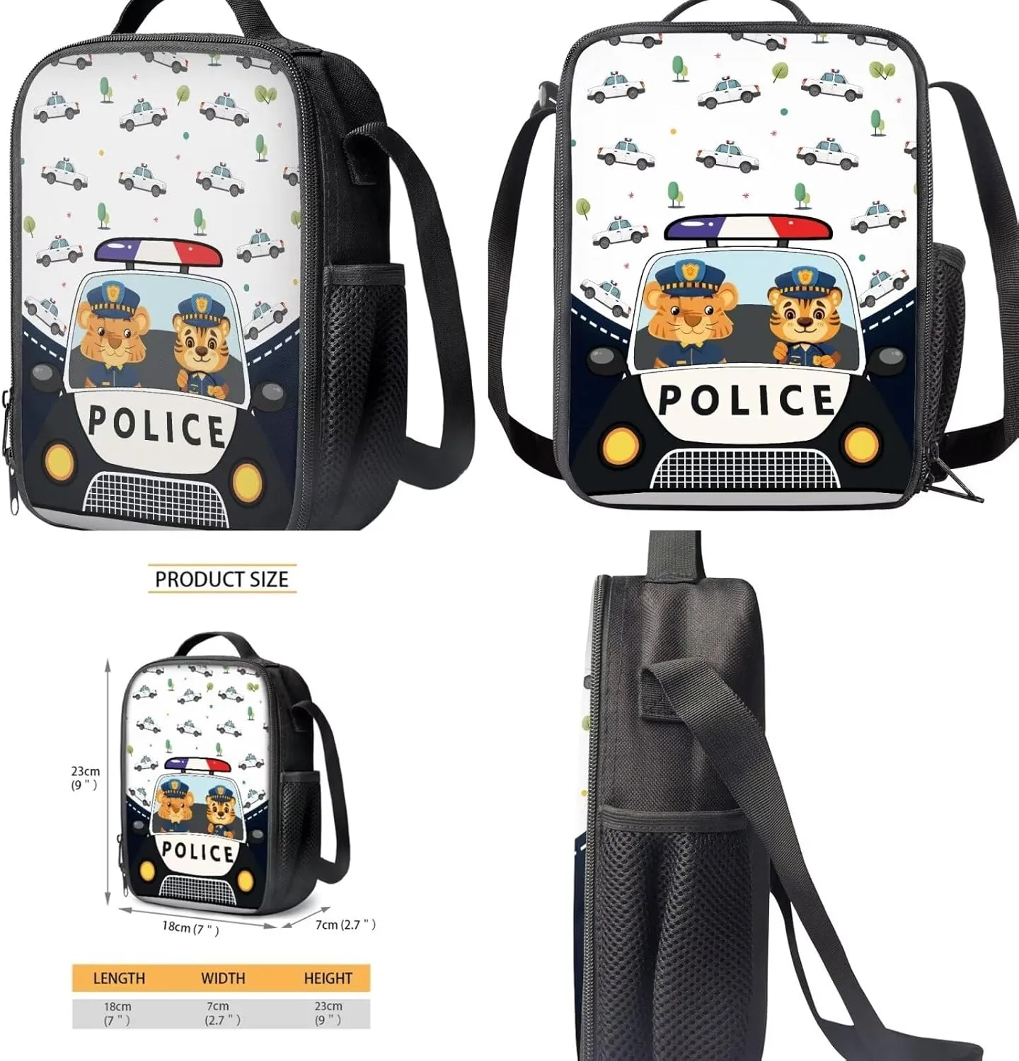 COEQINE Cars Backpack And Lunch Box Set Boys 4-6 Cartoon Portable Bookbags Cartoon Shoulder Bag Travel Bag with Lunch Box with Strap Large Pencil Box Coin Wallet for Sport Water Bottle Strap
