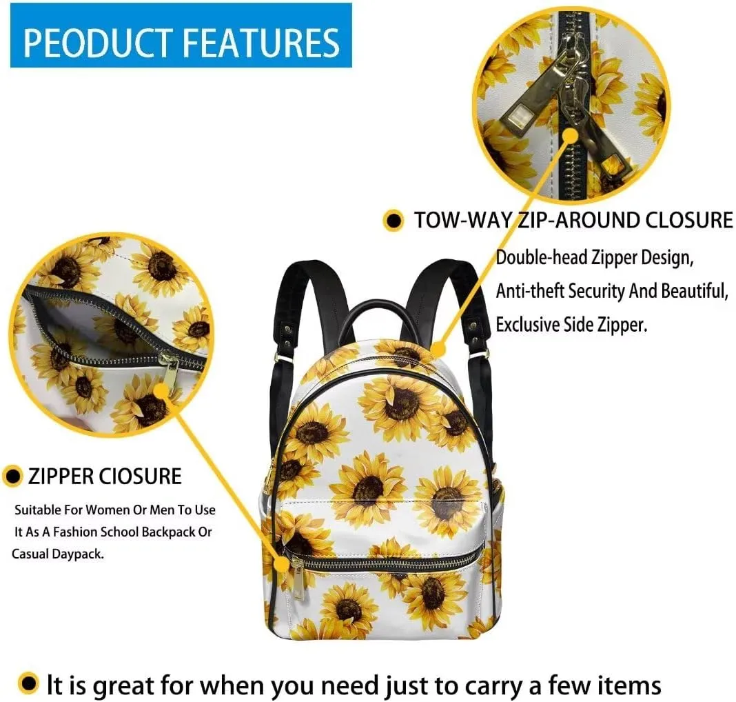 Coldinair Blue Dolphins Women Small Leather Backpack Purse - Floral Mini Purse for Girls Kids, Lightweight Waterproof Shoulder Bag, Travel Daypack for School College