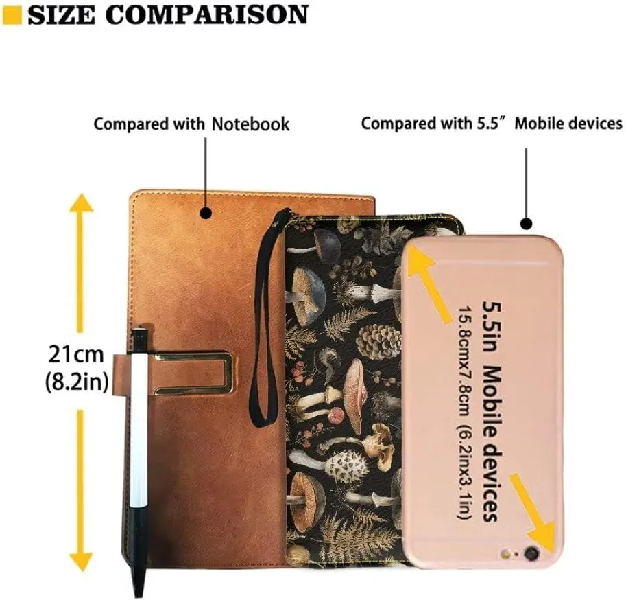 Coldinair Womens Wallet Vintage Mushroom RFID Blocking Handbag Purse PU Leather Zip Around Wallets Large Capacity Long Purse Credit Card Clutch Bag Wristlet Strap