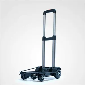 Collapsible Folding Wagon, Multi-Function Shopping Cart Small Cart Folding Cart Portable Trolley Four-Wheeled Cart Aluminum Alloy Trolley Storage Hand Trucks (with Bag)